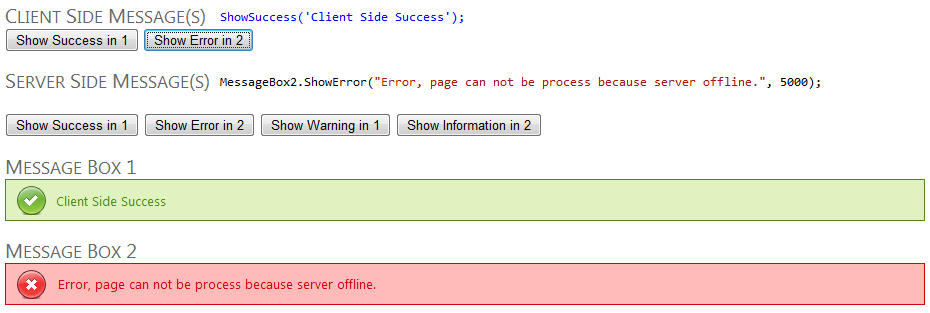 ASP.NET MessageBox User Control Screenshot ASP.NET MessageBox User Control Screenshot
